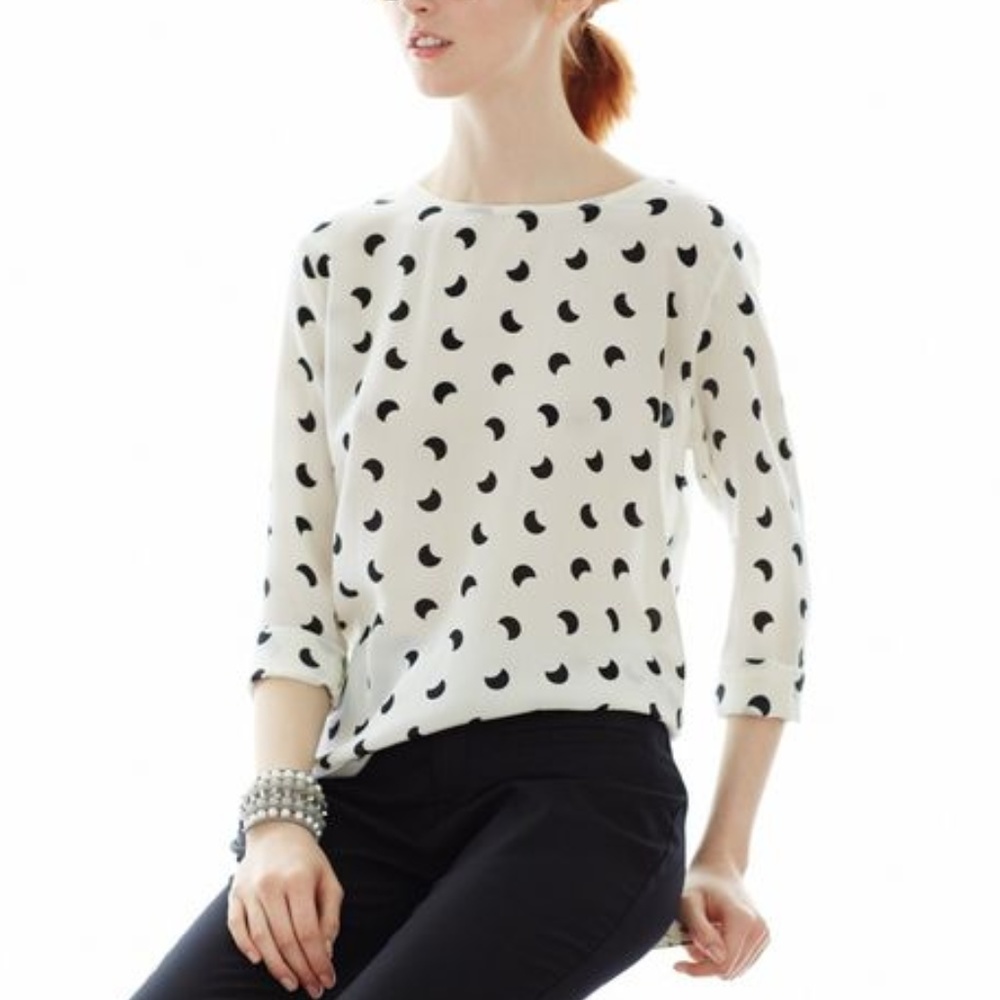 ANTHROPOLOGIE  Dolan Eclipse Moon Blouse, Ivory, S